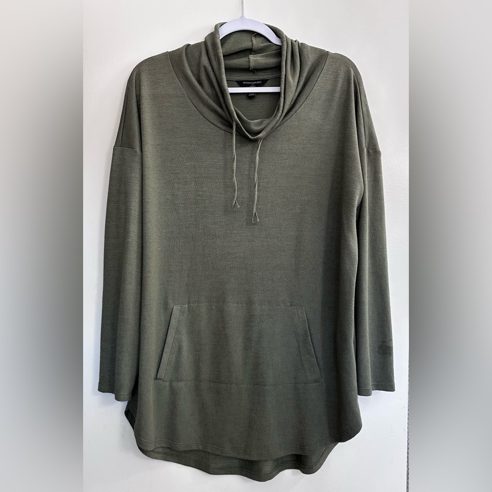 Banana Republic Olive Green Mock Neck Pullover Women’s Size L | Cozy Casual